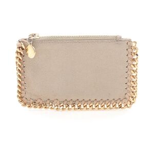Stella McCartney Falabella Zip Coin Purse – Beige/Cream w/ Gold Chain - 422364